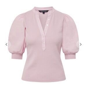 Veronica Beard Pink Puff Sleeve Blouse